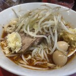 ラーメン二郎 - ミニ少なめ　SK半分 しょうが半分　にんにく少し