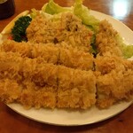 ぽん多本家 - 穴子フライに牡蠣フライのハーフを追加