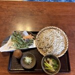 武本庵 - 鴨汁そば大盛りと野菜天ぷら