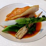 リストランテ ラ ソリア - ユメカサゴのインパデッラとイカスミの焼きリゾット（2024.11）