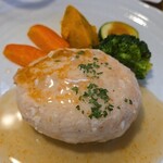 キッチン ブルー グローブ - 正面から、緑はパセリかな？