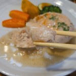 キッチン ブルー グローブ - ハーフカットして