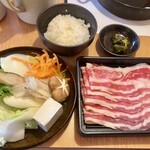 涮涮鍋壽喜燒Dontei 宇都宮鶴田店 - 牛カルビ定食1309円