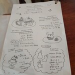 喫茶 tameiki - 訪問時のメニュー✨季節によって変わる 手書きのメニューもかわいらしい。