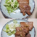 立飲スタンド 三楽 -  豚バラ生姜焼き￥230(初訪時＆再訪)