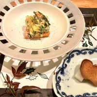 寛龍 - あん肝の煮凝りの上にぬた和え　からすみ大根