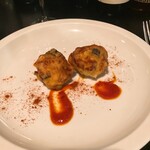 山下食堂 - 茄子とズッキーニのフリット スモークパプリカとトマトのソース