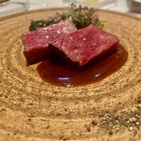 オーグードゥジュール メルヴェイユ 博多 - メインのお肉を黒毛和牛サーロインローストに変更。