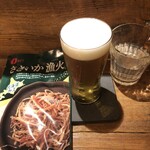 麹町いづみや しろ - あがりビール ・なとり さきいか漁火