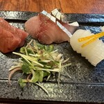 和菜 七尾 - 天然鮮魚のお刺身(まぐろ、しめ鯖、イカ)
