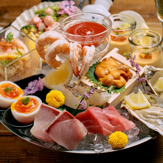 新鮮牡蠣や魚介がズラリ！看板メニュー「シーフードプラッター」