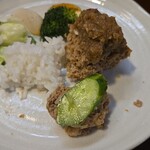 キッチン ブルー グローブ - 再び、お新香を添えて