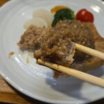 キッチン ブルー グローブ - デュクセルをタップリ乗せて