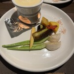 鉄板焼さとう - 野菜のチーズフォンデュ