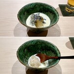 すし宮川 - 函館産エゾアワビ＆肝ソース（切りたての酢飯）