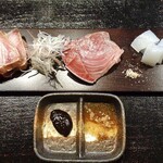 みかみ - ブリの刺身＆ブリの漬け＆イカの刺身