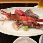 鮨 波やし - ［７回目］刺身５点盛(海老・中とろ・いわし・ほたるいか・とり貝)