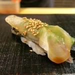 鮨 波やし - ［７回目］〆鯖と千枚漬けの握り