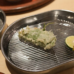 てんぷら 深町 - うに大葉巻き