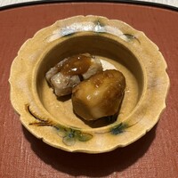 千松しま - こういうのが好き。ほっこり里芋。東北っぽい甘辛仕立て。アケビと白茄子。懐かしい味付け。