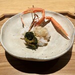 日本料理FUJI - 赤座海老の炙り ブロッコリーの素揚げ