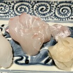 日本料理FUJI - アオリイカと平目のお造り 蕪