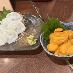 炉ばた 万年青 - タコと雲丹