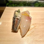 まぐろ人 - いわし　真鯛の昆布〆