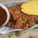 泉屋 - デカ盛り　オムライス大　1kg超　オムレツに変更　デミソース添え