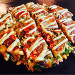 Okonomiyaki Kawamoto - 牛すじネギ焼き完成！