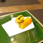 小菜一碟 - ・牡蠣とちぢみ法蓮草のクリーム春巻き 