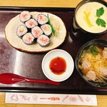 和食レストランとんでん - 料理写真:名物ジャンボ茶碗むしとねぎとろ巻　1529円税込+旨いわし汁変更