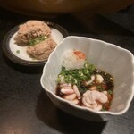 魚串と手羽先の大衆居酒屋 和傘 - 「白子酢」と「真子煮付け」