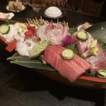 魚串と手羽先の大衆居酒屋 和傘 - 「豪華お刺身5種盛り」