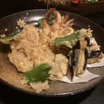 魚串と手羽先の大衆居酒屋 和傘 - 「季節の天麩羅」