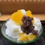 天ぷら 心斎橋 一哲 - デザートのかき氷　紅まどんな