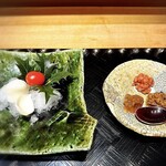 天ぷら 心斎橋 一哲 - 最初に前菜を頂きました