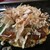 ち せ ん - 料理写真:牛ミックスのお好み焼き。外はカリっと、中はふんわりしていて美味しい。こちらは自分で(友達が)焼いていますが、店内でも焼いてくれるかと思います。