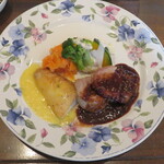 カフェレストラン アンジュール - よくばりランチ(肉+魚) 1,320円(税込み)