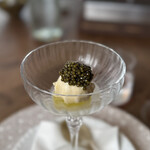 Restaurant Lieffroy - ⑤ピエモンテ産ヘーゼルナッツのソフトクリーム ギリシャのキャビアとオリーブオイル