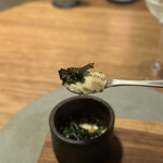 Restaurant Domestic - ②鱈の出汁を使った トウモロコシ粉 茶碗蒸し 二種類の野生キノコ