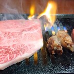 ホルモン・焼肉 一休亭 元 - ドラゴンロース＆近江牛中落ちカルビ