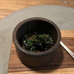Restaurant Domestic - ②鱈の出汁を使った トウモロコシ粉 茶碗蒸し 二種類の野生キノコ