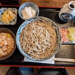 そば処 上代 - おろし蕎麦の大盛りとご飯セット