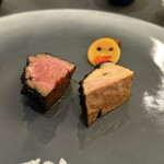 プレゼンテ スギ - ⑰High ＆ Low ステーキ（追加オプションで八千代黒牛ヒレと柏幻霜ポーク肩ロースのダブルに）