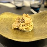 プレゼンテ スギ - ⑳本日のパスタ（キタッラ、蛤フリット、蛤と発酵菊芋のクリームソース）