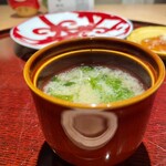 銀座 青天 - アオサ海苔の味噌汁