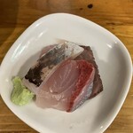 呑処 大阪梅田 ブラウン - 肉と魚の造り3種盛り
