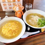 大衆中華食堂 旨屋 - 料理写真:Cセット 白天津飯+ラーメン 1150円