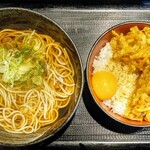 笠置そば - かき揚げ丼セット（温）